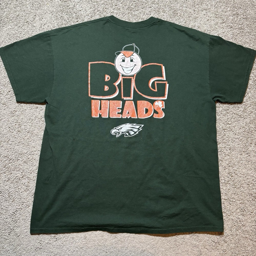 Philadelphia Eagles Bud Light Big Heads Graphic T-Shirt Mens L Double Sided
