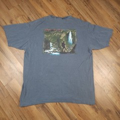 Vintage Yosemite Mist Trail T-Shirt Mens L Blue Hike Nature Outdoor Souvenir 90s