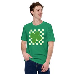 Checkered Clover St. Patrick’s Day Vintage Unisex t-shirt S,M,L,XL,2X,3X,4X