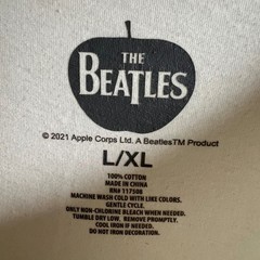 The Beatles Graphic T-Shirt Large/Extra Large Cream Japanese Text Band Merch Tee