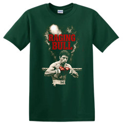 Raging Bull Boxing T Shirt Fighter w/ Red Gloves Graphic Tee Sport Apparel