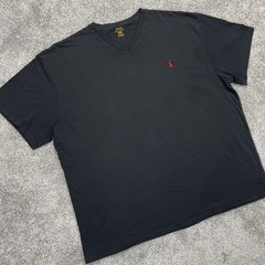 Polo Ralph Lauren T Shirt Mens 2XB Short Sleeve Cotton Black w/ Red Pony Logo