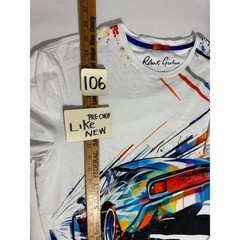 Robert Graham White Shirt Size Medium Race Car Graphic