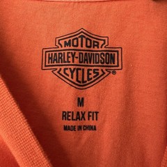 Harley Davidson Relax Fit Orange T Shirt Size Medium