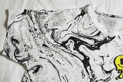 Brisco Brands Men’s Crew Neck T Shirt Size XL All Over Print Black White