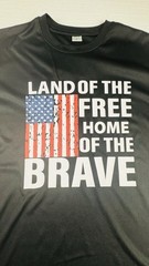 Land of the Free Home of the Brave Graphic Black T-shirt Mens L Patriotic