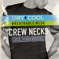 Stafford Men’s Small S Dry+Cool Breathable Mesh Crew Neck T-Shirt 4-Pack Black