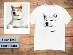 Custom Dog Portrait Comfort Tee Personalized Pet Photo Shirt Gift Idea