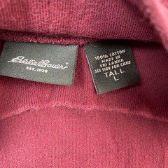 Eddie Bauer Shirt Mens Large Tall Red Cotton Mock Neck Casual Straight Hem