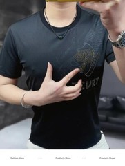 New Men Luxury Tiger Wings Rhinestones Fashion T-Shirt High Quality 4 Colors