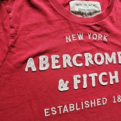 Vtg Y2K Abercrombie & Fitch Mens XXL Muscle Tee T Shirt Applique Embroidery Red
