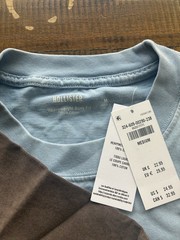 Hollister brown and light blue t shirt size medium bundle of 2