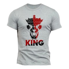 Men’s King Lion T Shirt Distress Animal 100% Cotton