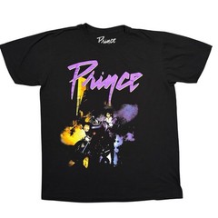 Prince Purple Rain Graphic Print Black Cotton T-Shirt Mens Size XL Extra Large