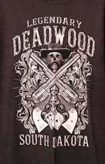 Gildan Men’s Grey Deadwood S.D, Skull & Crossbones Graphic Tee Shirt Large
