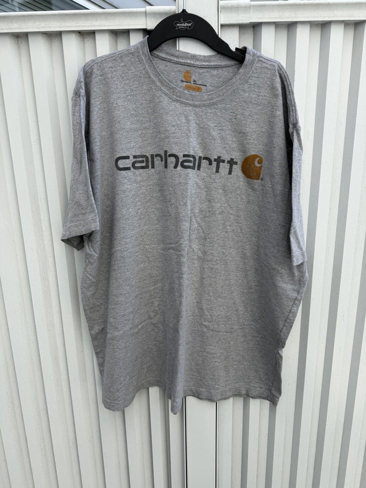 Carhartt Men’s XL Original Fit Logo Graphic T-Shirt Gray Short Sleeve Cotton Tee