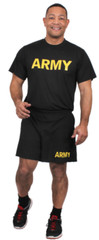 Black Moisture Wicking US ARMY PT Training Workout APFU SHORTS 46030