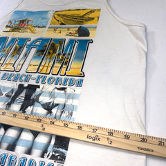 Miami South Beach Florida Tank Top Men’s Large White Graphic Tropical Paradise