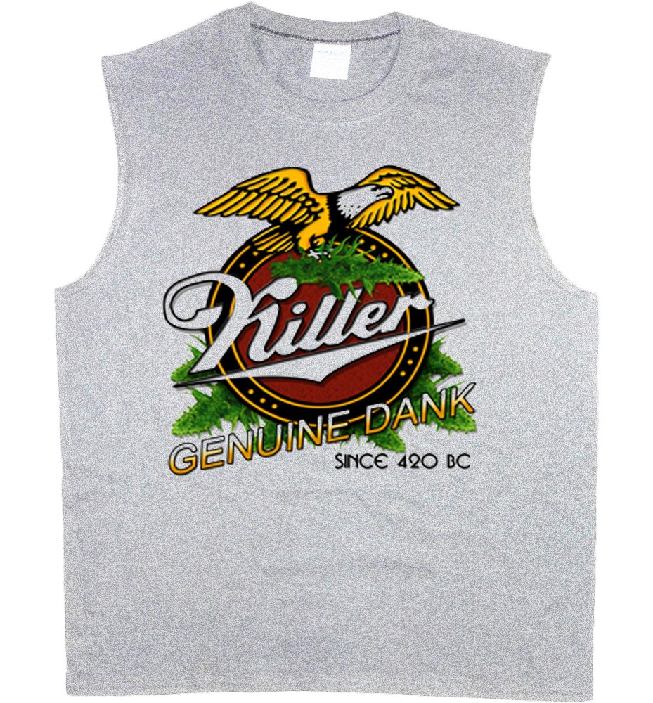 Men’s sleeveless shirt killer dank funny weed pot 420 muscle tee tank top