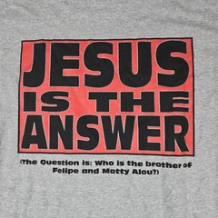 Vintage Alou Brothers Jesus Is The Answer Jack Strap Men’s Size Large Shirt New