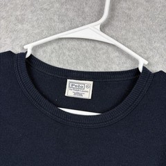Polo Ralph Lauren Shirt Mens XL Navy Blue Ribbed Combed Cotton Short Sleeve Tee