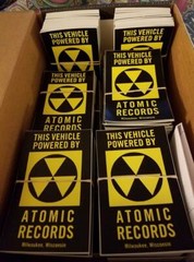 New! ATOMIC RECORDS Milwaukee BOMB LOGO Authentic T-Shirt S-M-L-XL-XXL-XXXL