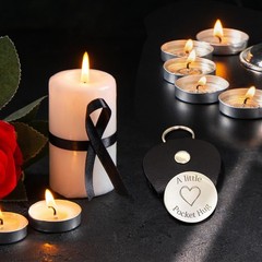 Memorial Sympathy Keychain, Stainless Steel Token, Pocket Clip, In My Heart, …