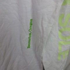 Nike Sportswear World Tour Shirt Mens Medium Crew White Long Glow In Dark Sleeve
