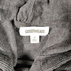 Goodthreads T- Shirt Mens LT Gray Hooded LongSleeve Knit Cotton Blend Lighweight