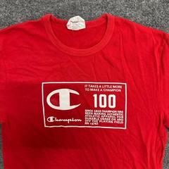 Champion T-Shirt Mens Size Medium Red Graphic 100 Anniversary Short Sleeve Tee