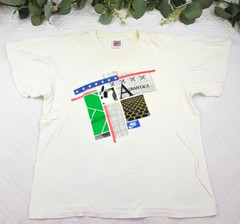 VTG Nike Agassi White T-Shirt Size L Tennis 41-43 Made in USA Advantage
