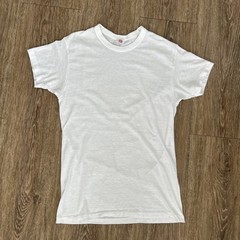 VTG 60s Hanes Reinforced Collar Loopwheel True Vintage Blank T-Shirt RARE Medium