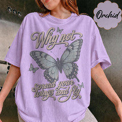 Vintage Butterfly Shirt Why Not Spread Your Wings Aesthetic Graphic Tee