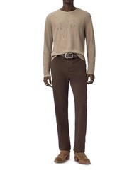 John Varvatos Collection Men’s Vera Distressed Jacquard Textured Crew Tee Haze