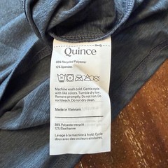 Quince Shirt Mens Medium Blue Stretch Tagless Crewneck Tee T-Shirt Recycled