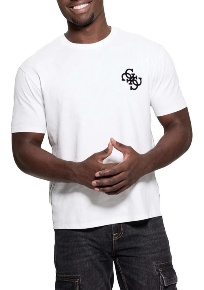 NWT Guess Men’s Eco Bandana Applique T-Shirt – Size M – Color White/Black