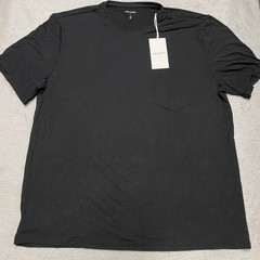 Cozy Earth Bamboo T Shirt Mens Large Black Pocket Stretch Knit Lounge NEW