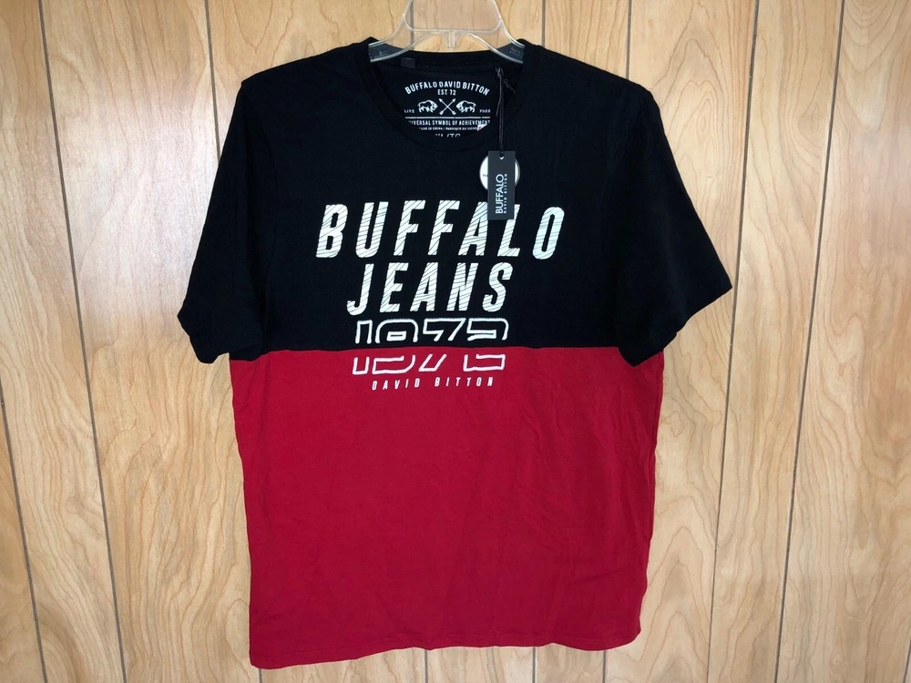 New Buffalo by David Bitton Mens T Shirt Black-Red Size: XLarge $42.00