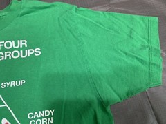 ELF The Movie T-Shirt Large Green “Four Main Food Groups” Christmas Candy Funny