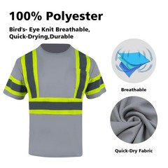 3pcs Safety Reflective High Visibility Shirts for Men ANSI Class 1 Hi Vis Con…