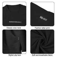 Men’s Fashion Workout T-Shirt Casual Short Sleeve Plain T Shirts Loose Athlet…