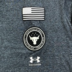 Under Armour Shirt Mens Large Gray Freedom USA Flag Long Sleeve Tagless Tee