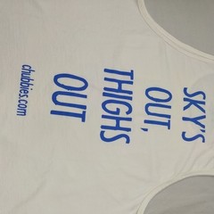 Chubbies Mens XXL Skys Out Thighs Out White Soto Tank Top Graphic Tee Sleeveless