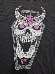 Port and Company T Shirt Mens Sz XL Black 100% Cotton Skull Coffin Graphic Tee
