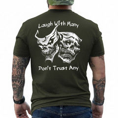 (ON Back) Laugh with Many Don’t Trust Any Skull Retro T-Shirt