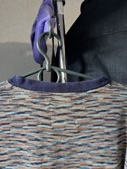 Percival Blue and Orange with Dynamic Pattern Knit Textured T-shirt tee size m