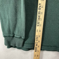 Vintage 90s Thermal Heavyweight Waffle Henley T-Shirt Men XL Hunter Green Y2k