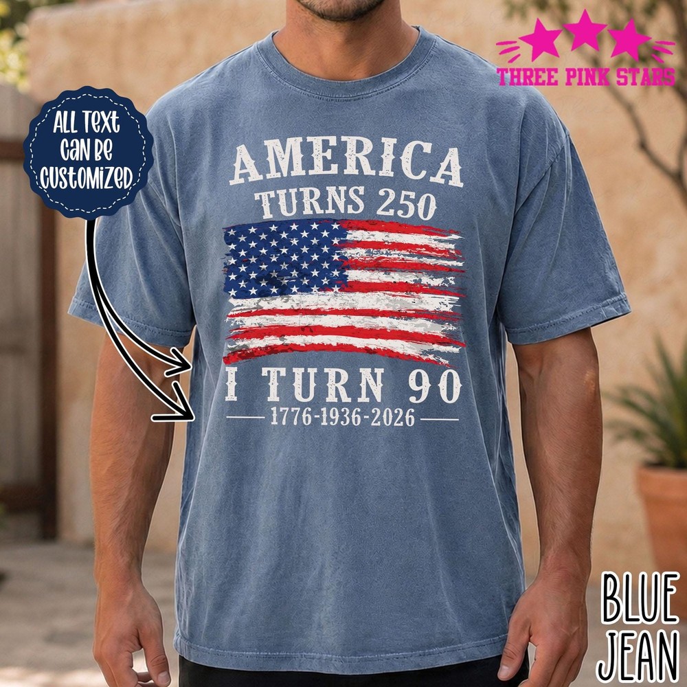 Vintage 90th Birthday Shirt Custom 90th Birthday Shirt Patriotic Birthday Shirt