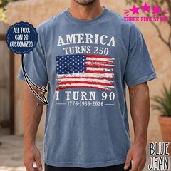 Vintage 90th Birthday Shirt Custom 90th Birthday Shirt Patriotic Birthday Shirt