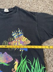 Vintage 80s 90s Panama Jack Coral Reef Fish Neon Single Stitch USA OSFA Shirt